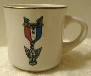Vintage Bsa Boy Scouts Of America Eagle Scout Award Coffee Mug 12 - Oz