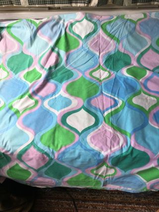 Vintage Cannon Monticello Twin Flat & Fitted Sheets Mod Geometric Atomic 3