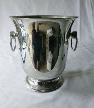 French Champagne Ice Bucket Wine Cooler 18/10 Stainless France Guy Degrenne