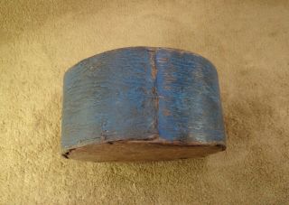 Old Thick Wall Antique Light Blue Painted Wooden Pantry Box
