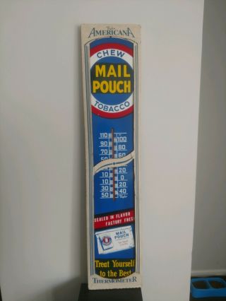 Nib Vintage Chew Mail Pouch Thermometer 39 " X 8 " Tobacco Cigarette