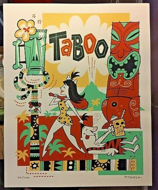 Derek Yaniger Tiki Taboo Serigraph Signed Numbered Large Limited Edition