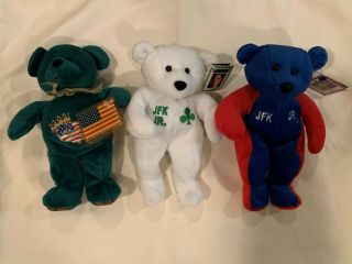 (3) John F Kennedy Jr Collectible Rare Limited Edition Bears