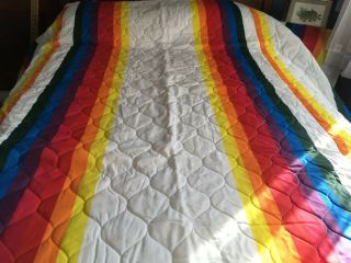 Vintage Retro Thomaston Rainbow Comforter Quilt - Queen Size - “stranger Things”