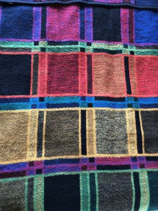 Biederlack Plaid Blanket 54” X 78”made In Usa Vintage Reversible Twin Sized Thro