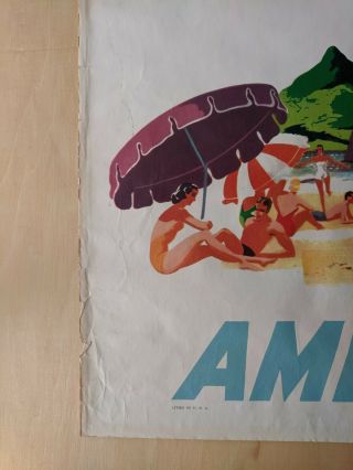Vintage American Airlines Travel Poster Mexico Loweree 1960s 30x40 2