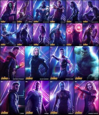 Topps Marvel Collect Infinity War Box 2019 [20 Card Poster Set] Hulk/spider - Man,