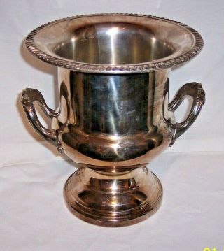 Large 10 " Vintage Silverplated Wine Cooler Champagne Ice Bucket Large Urn Vase