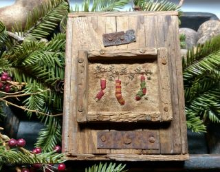 Early Inspired Primitive Handstitched Christmas Sampler Stockings & Garland