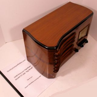 Old Antique Wood Emerson Ingraham Vintage Tube Radio - Restored & Strad 3