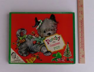 Vintage 1950s Poochy The Christmas Pup Pop Up Book With Box Complete