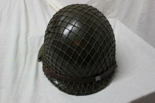 Us Military Issue Wwii Ww2 M1 Helmet With Liner And Net Cover Complete Aa7