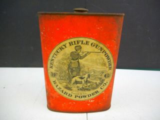 Vintage Rare Kentucky Rifle Gunpowder Tin (empty)