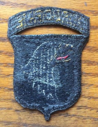 Wwii - U.  S.  101st Airborne Division Patch - Black Back & Attached Tab