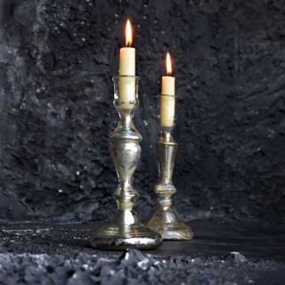 19th Century Mercury Glass Candle Sticks