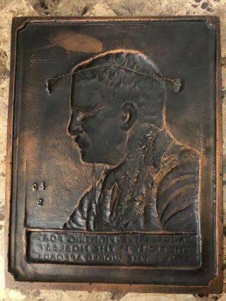 Theodore Roosevelt Bronze Bas Relief Portrait Plaque by James Earle FRASER 1920 2