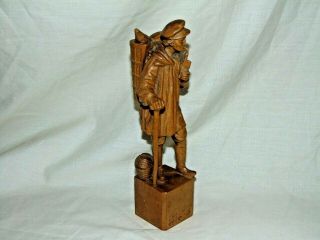 Great Detail Antique Vintage Carved Black Forest Figure Of Wild Game Hunter