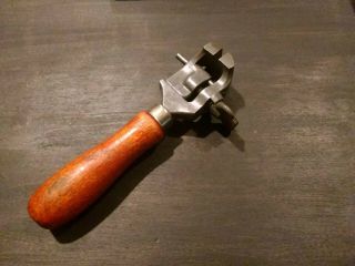 Vintage Hand Held Wood Handle Jeweler ' s Gunsmith Vise Made in USA 3