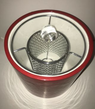 Vintage Red & Clear Lucite Ice Bucket Barware by Sigma Tastesetter 2