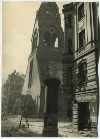 Wwii Large Size Press Photo: Ruined Berlin Street View,  May 1945