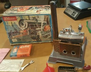 Vintage Wilesco D5 Toy Live Steam Engine W/original Box,  Grey Base,