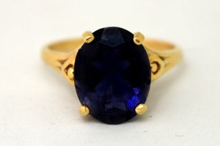 Vintage 14k Solid Gold And Natural Tanzanite Ring Size 6 3/4