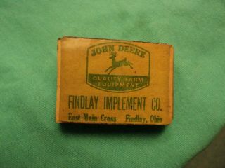 Vintage 1940 ' s Box of Wood Matches John Deere Findlay Implement Co.  Findlay,  OH. 2