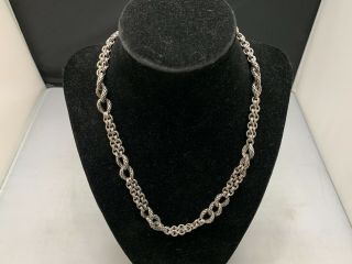 Scott Kay Sterling Silver Double Strand Necklace 17 Inches Long.