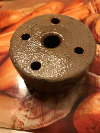 Rev War 18th Century Stoneware Great American Inkwell With Quill Holes 1780’s