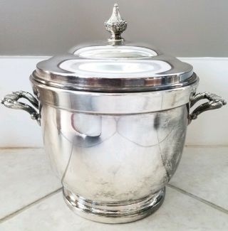 Poole Sterling Silver Ice Bucket W/thermos Mercury Glass Liner