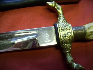 WW2 German stag sword hunting dagger knife Wingen Solingen 1937 2