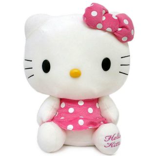 Sanrio Hello Kitty Plush Doll Pink Dot Dress Jumbo Size Authentic Licenced