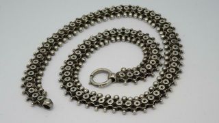 Antique Victorian Sterling Silver Fancy Chain Collar Necklace C1880