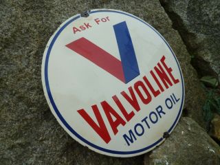 Valvoline Porcelain Sign Advertising Vintage Gasoline 20 Inches Oil Old Gas Usa.