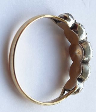 Antique Georgian Gold And Silver Foil Back Black Dot Paste Ring