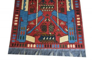 hand made afghan war rugs,  war rugs,  vintage pictorial rugs size 101 cm x 75 cm 2