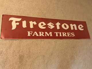 Vintage Firestone Farm Tractor Tire Sign Truck Gas Oil Embossed Metal Sign Case 2