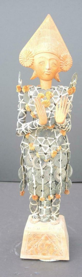Vintage Chinese Coin Statue - Dewri Sri The Goddess Of Rice