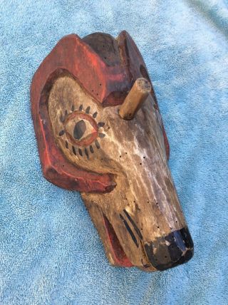 Antique 19th Century Nw Coast Kwakiutl Native American Indian Carved Wood Mask