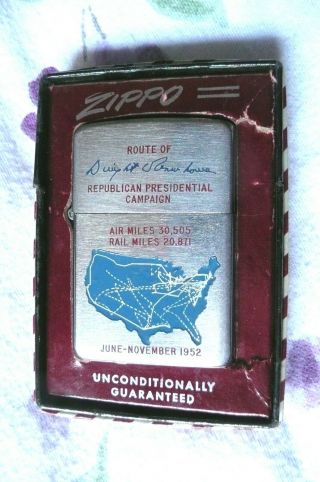 Vintage 1952 Town & Country Zippo Eisenhower 