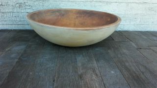 Sweet Old Oyster Paint Large Out Of Round Wood Bowl Aafa