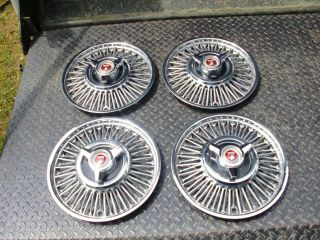 Set Of 4 Vintage 1963 - 1964 Ford Galaxie,  Fairlane Wheel Covers 14 " Spinners