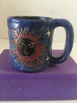 Design By Mara Art Pottery Sun,  Moon And Stars Made In Mexico Large Mug