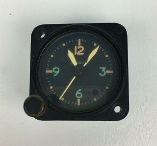 Wwii Ww2 Us Navy 8 Day Civil Date Aircraft Cockpit Clock By Waltham Watch Co.
