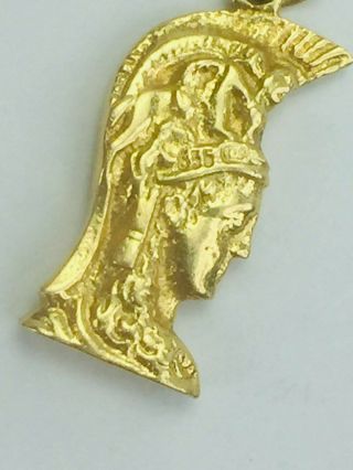One Of The Kind 18k Hand Made Roman Solider Silhouette Charm Pendant.  5.  0gm.