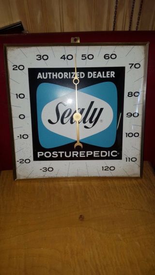 Vintage Pam Clock Co Sealy Mattress Thermometer