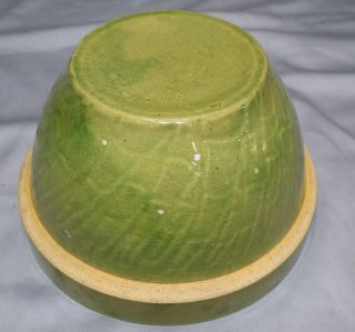 Mccoy Asparagus Green 8 1/4 " Bowl Stoneware Yellow Ware Pottery Vtg Antique