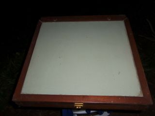 Vintage WOOD GLASS Drafting X - RAY Light Table BOX 21 