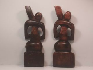 2 African Hand Carved Wooden Statue 2
