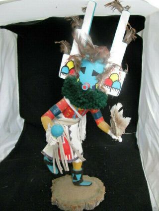 Handcarved Zuni Indian 17 " Authentic " Thunder " Kachina Signed By M.  R.  Lonewolf